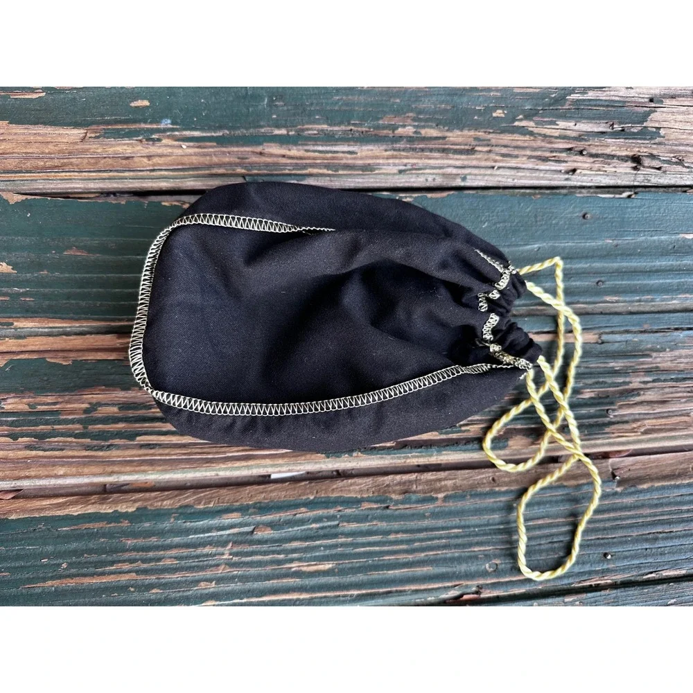 Crown Royal Black Drawstring Bag Gold Embroidery Pouch Storage Sack 9x6